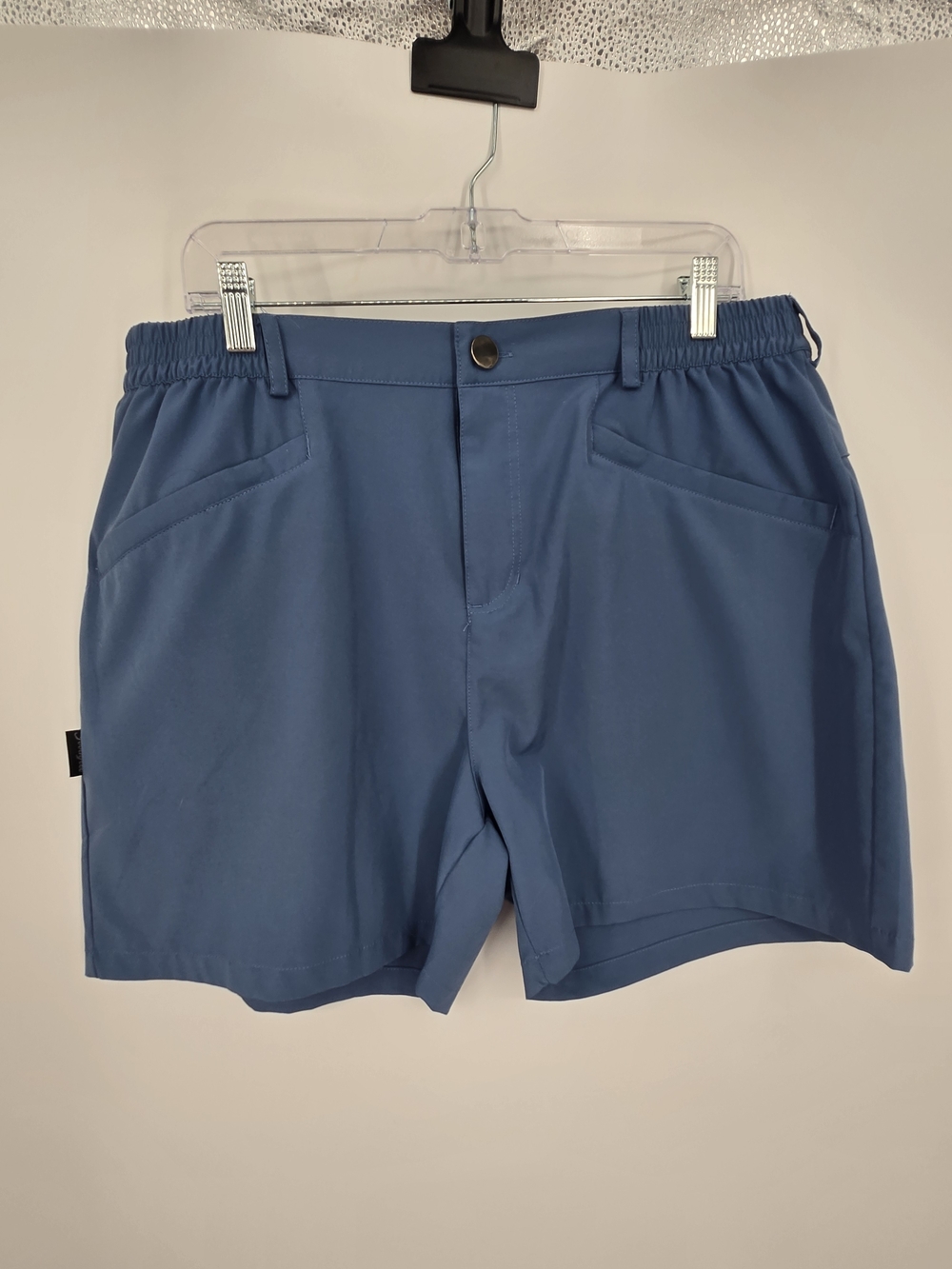 Soothfeel Athletic Stretch Shorts in Slate Blue with Elastic Waist XL (7608)